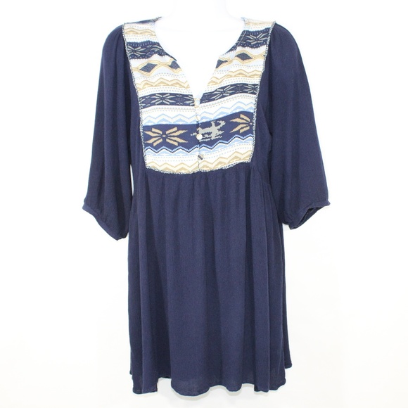 Umgee Tops - Umgee Blue Tunic Top Size Medium